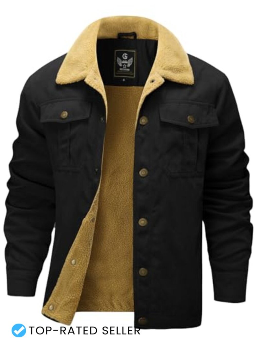 Sherpa Lined Fleece Trucker Work Cargo Jacket Winter Warm